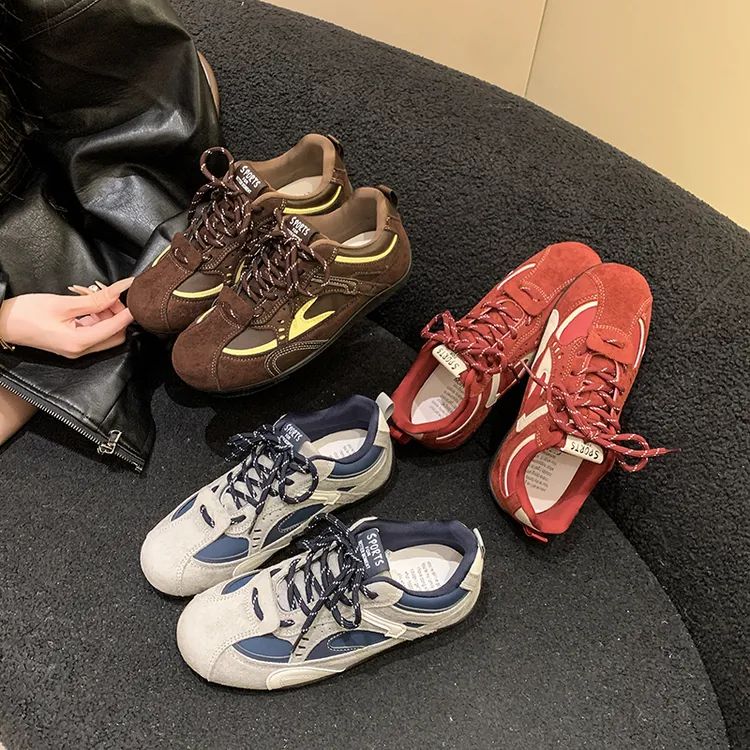 妍希爆款赛车鞋女2025新款秋季德训鞋平底运动休闲板鞋复古潮鞋子