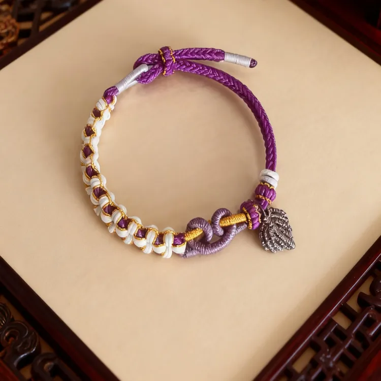 非金属布艺手链 纯手工编织 可穿珠DIY学生简约时尚可调节手绳