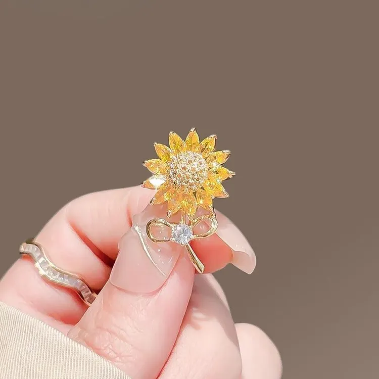 合金胸针 向日葵胸针高档小众设计感别针开衫胸花衣服配饰礼品x商品图