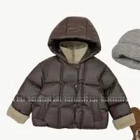 【小首尔】现货-男女童连帽棉服冬季保暖加厚皮衣棉袄HBB6577