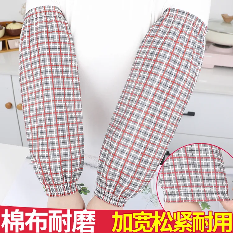 竹节棉布袖套男女工作耐磨上班耐脏纯棉护袖秋冬厨房干活用的套袖