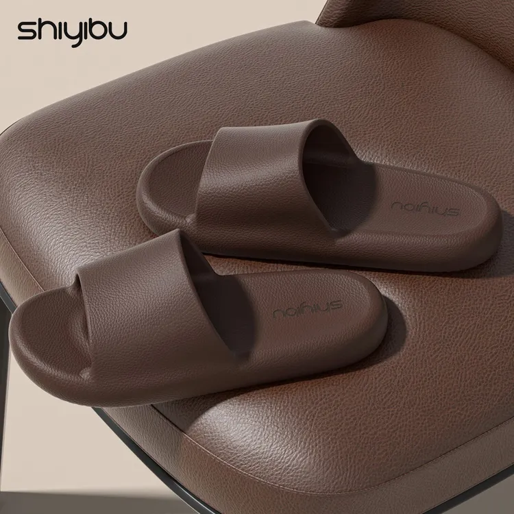 十一步室内居家浴室防滑凉拖鞋摩卡网红爆款女情侣踩屎感皮纹拖鞋商品图