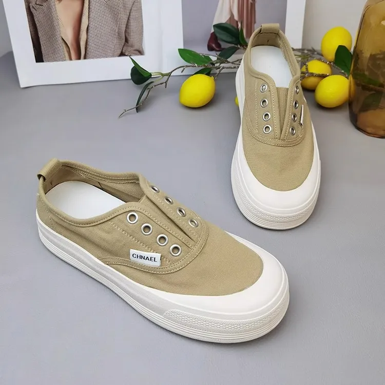 【JTG&SHOES 官方】一脚蹬帆布鞋2025秋季新款低帮透气平底休闲板鞋