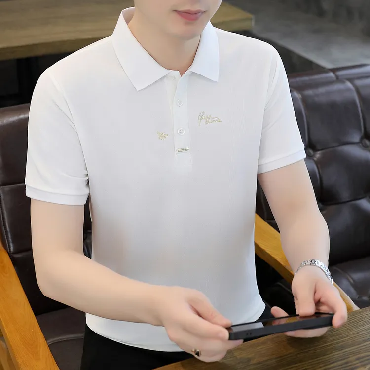 赛罗鲨夏季新款翻领休闲POLO衫时尚百搭透气男士T恤短袖-6885