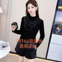 【尚品胖小妞】【25166羊绒体恤】2025百搭时尚秋季新款精品体恤
