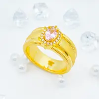 足金999 中古粉色鸽子蛋戒指 2.62 13圈口