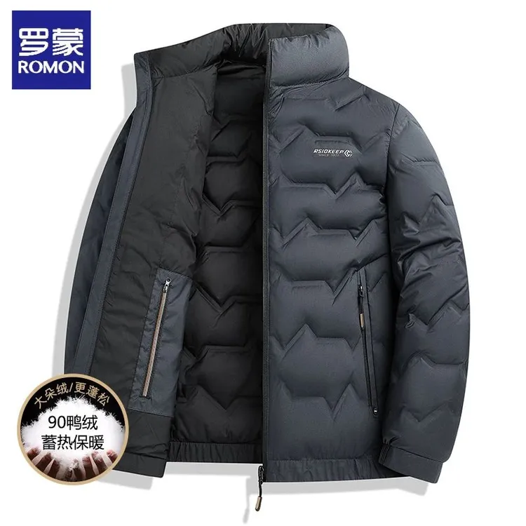 罗蒙2025新款男士秋冬短款立领轻薄羽绒服冬季潮流保暖休闲薄外套