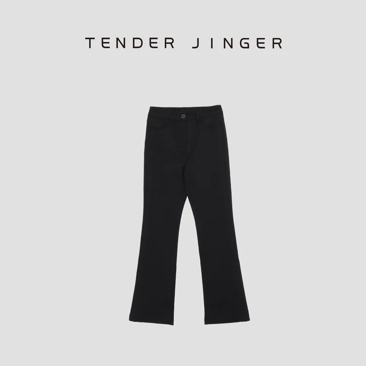 【黑标】中高腰弹力鹅绒裤微喇裤T44DWX567W