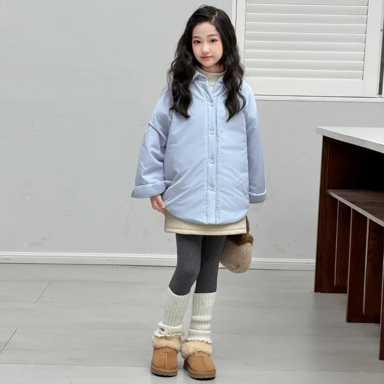 女童冬季穿搭超好看套装2025新款冬装中大童女孩加厚马甲三件套潮