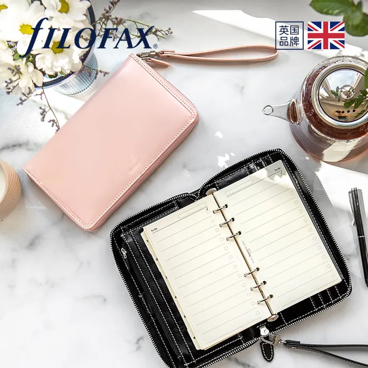 Filofax malden A6 zip真皮拉链包活页手账本笔记记事本手帐手包