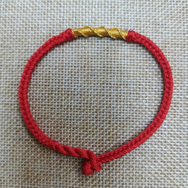 布艺手链 非金属布艺手链 本命年红手链手工编织八股盘龙结转运
