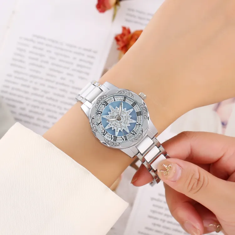 【Crown Kallie】【旋转雪花】满天星系列旋转粉盘设计感女士腕表