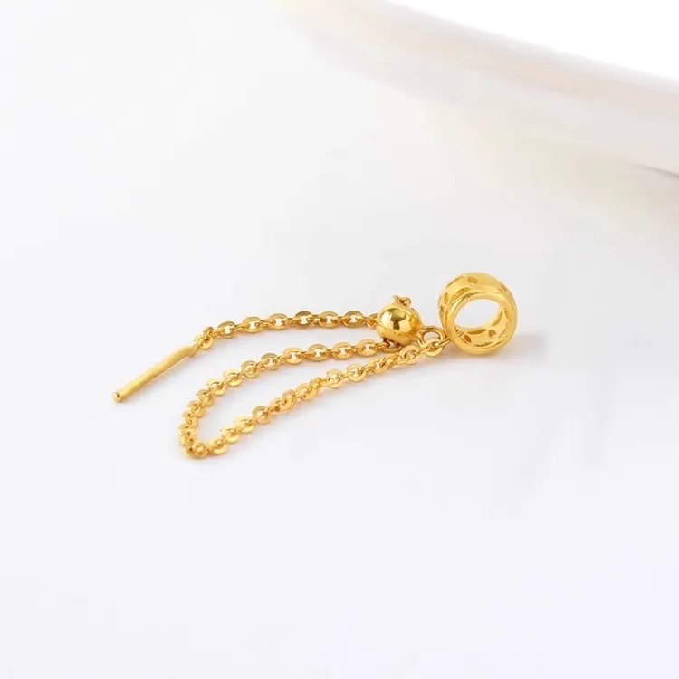 镀18K平安扣金色链条吊坠夹扣diy配饰甜甜圈可调节扣头配件高级感