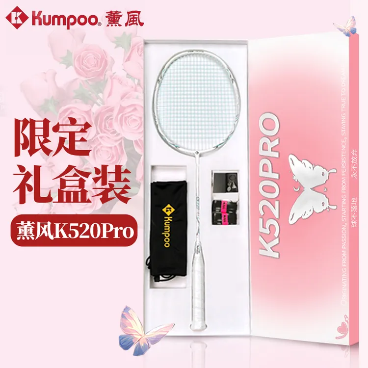 熏风2025新款K520Pro羽毛球拍礼盒正版全碳素入门业余专业拍4UG5