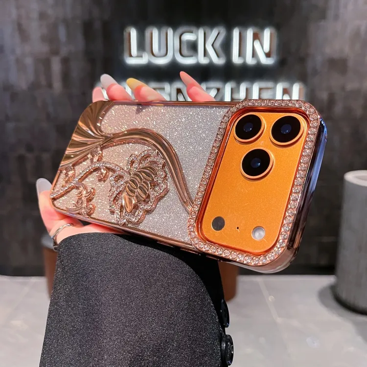 渐变闪粉适用iPhone17Pro手机壳17Promax轻奢16Pro硅胶15高级感14