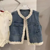 小香风花边牛仔马甲女2025春秋新款巨好看甜美减龄外搭背心外套潮