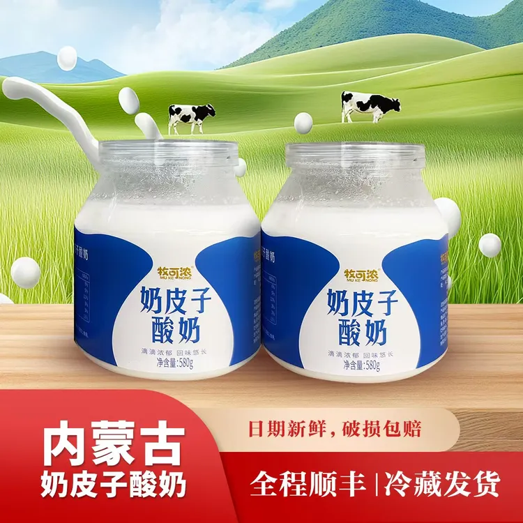内蒙古奶皮子酸奶 两瓶顺丰包邮 真的加了奶皮子