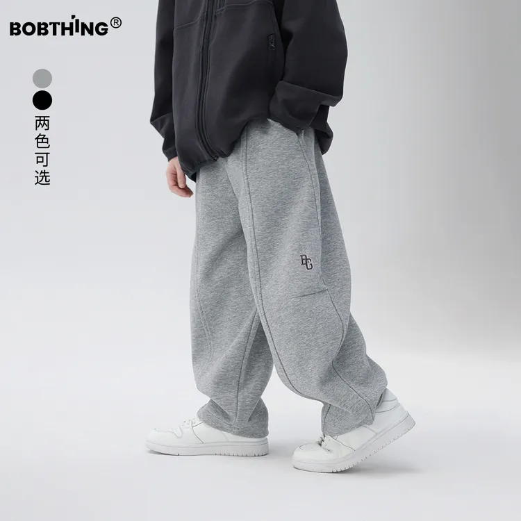 儿童简约拼接运动裤直筒卫裤休闲男童春秋长裤中大童装针织裤子潮