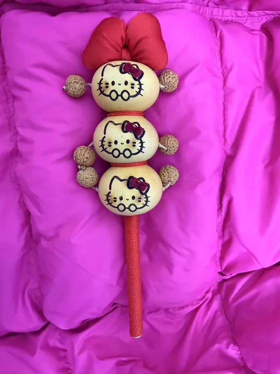 糖葫芦款摇铃鼓婴儿玩具宝宝消耗体力小月龄幼儿早教3个月