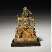 【2月7日古董拍卖预展】3415 清 铜鎏金关公坐像