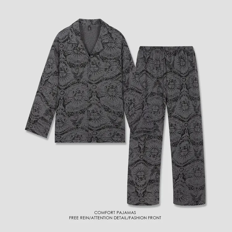 男士睡衣春秋季长袖长裤高级感可外穿家居服2025新款宽松秋冬套装