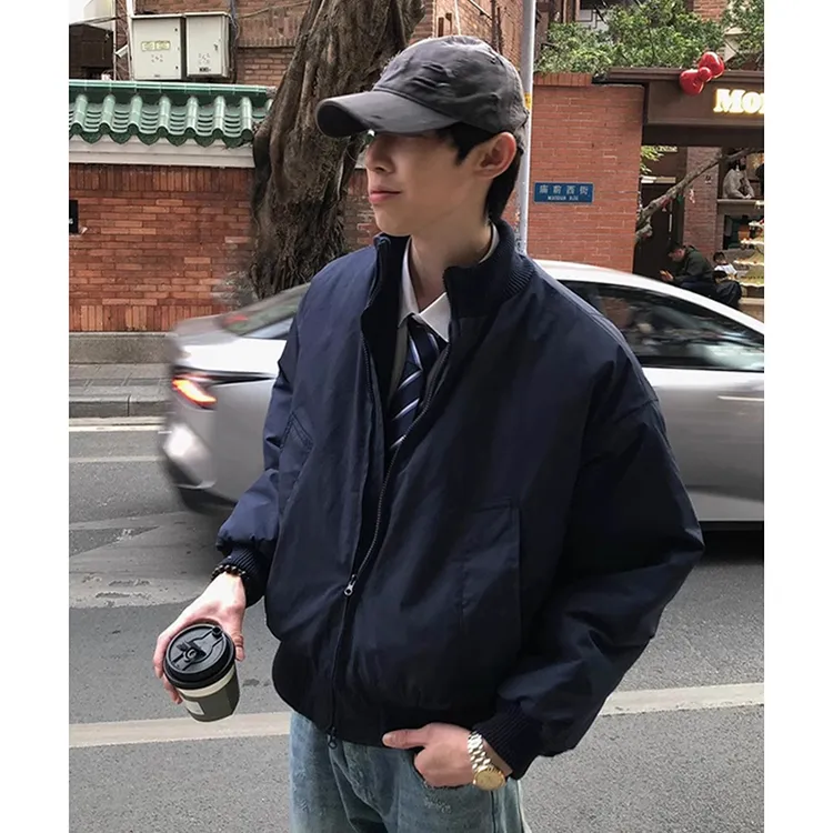 美式bomber飞行夹克外套男春秋高级感痞帅cleanfit短款立领棒球服