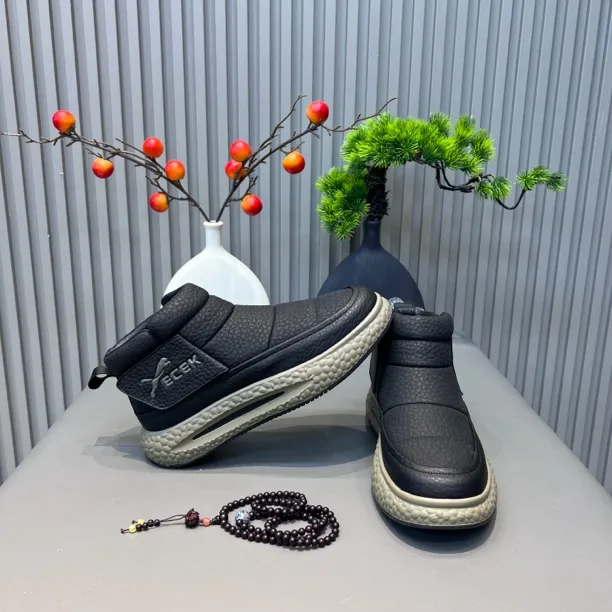 冬季棉鞋一脚蹬厚底增高舒适百搭休闲鞋潮流时尚保暖高帮运动男鞋