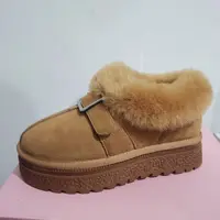 金属扣羊毛一体短靴EA240107