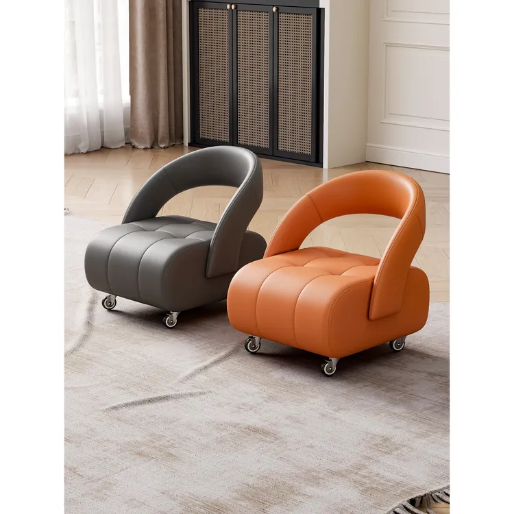 德国高级感滑轮静音小板凳沙发凳靠背椅子万向轮客厅家用小