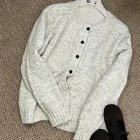 【鞠子Juzi】7022#法式复古灰色蕾丝花边针织开衫（长约56）