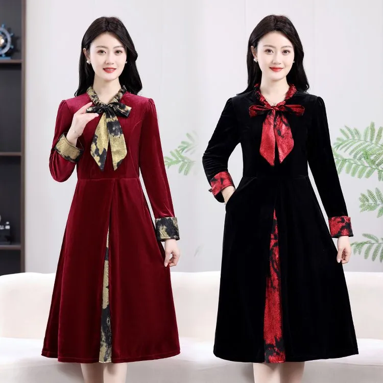 奥特莱斯清仓2025新款妈妈春装连衣裙中年女洋气衬衫裙子中老年春