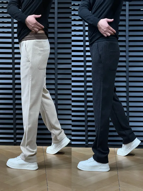 LBW推荐秋冬男士老钱风人字纹羊毛休闲裤25266