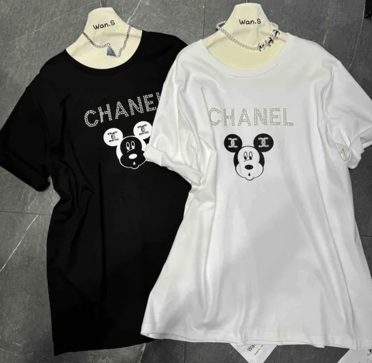 女士宽松短袖重工T