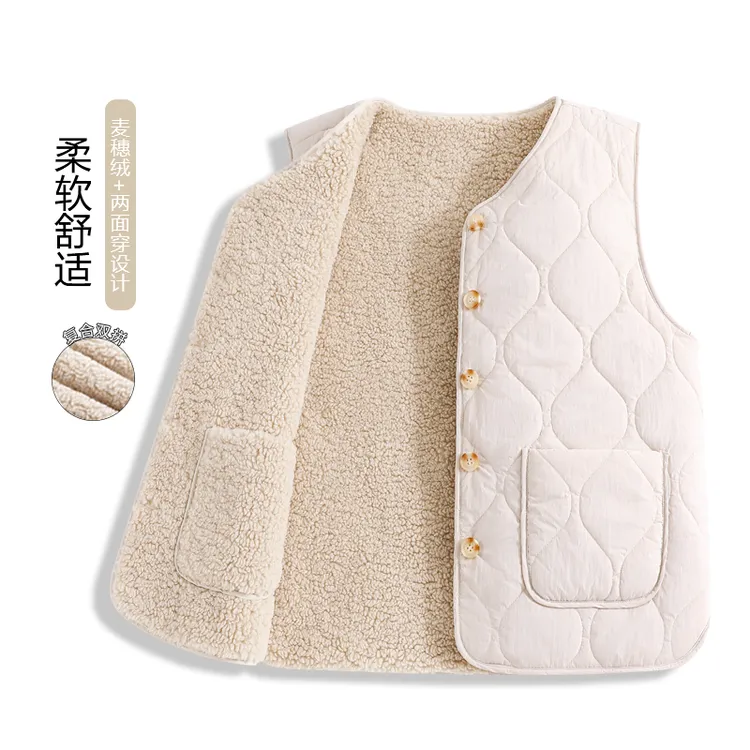 真维斯无界马甲女款2025新款爆款双面穿加绒冬季无袖外穿毛毛马夹