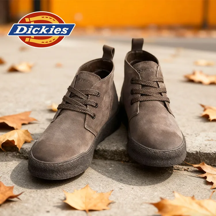 Dickies冬季新款中帮户外男靴男士老钱风时尚耐磨复古休闲马丁靴
