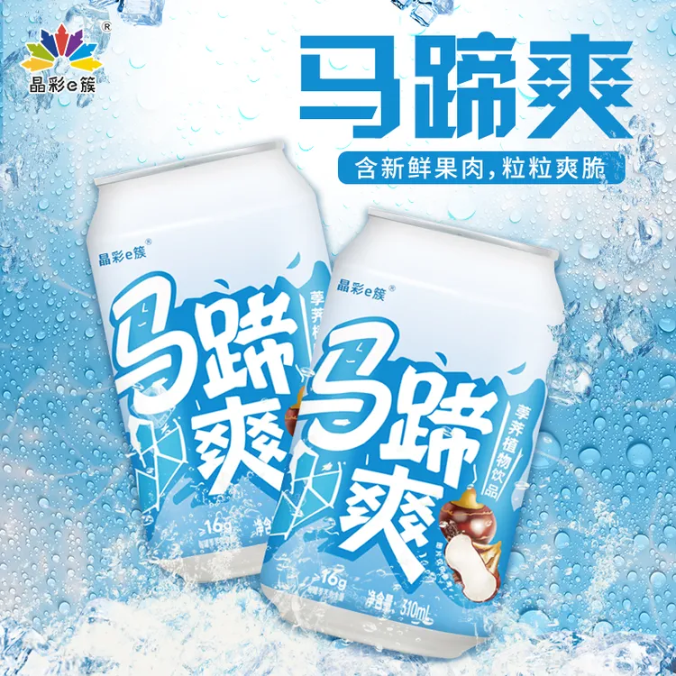 晶彩e簇荸荠马蹄爽果汁饮料夏天消暑清爽健康果肉饮品0添加6罐