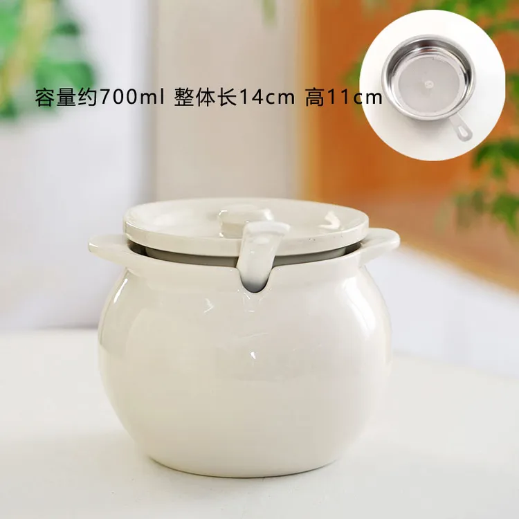 猪油罐家用陶瓷带盖带把手耐高温油泼辣子专用大号辣椒油调料罐子