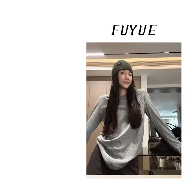 FUYUE赴约  品质基础打底早秋首选后背反光标气质长袖时尚休闲