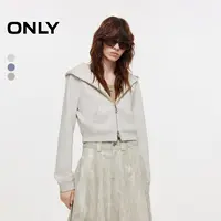 ONLY2025秋季新款酷感连帽双向拉链正肩卫衣外套女|12539R005