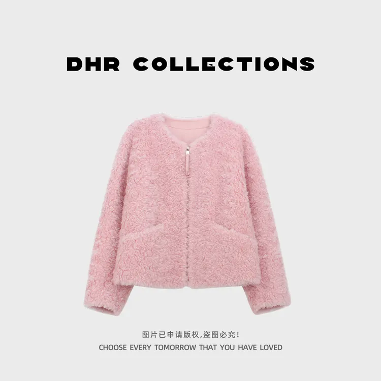 豆豆11【毛毛外套】100%绵羊毛羊剪绒重磅高级感保暖外套-956125DW