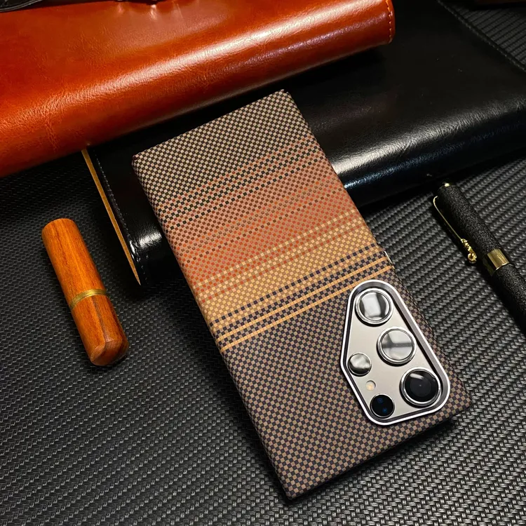 适用三星s25ultra日落月升凯夫拉碳纤维磁吸S24ultra夜光PC手机壳