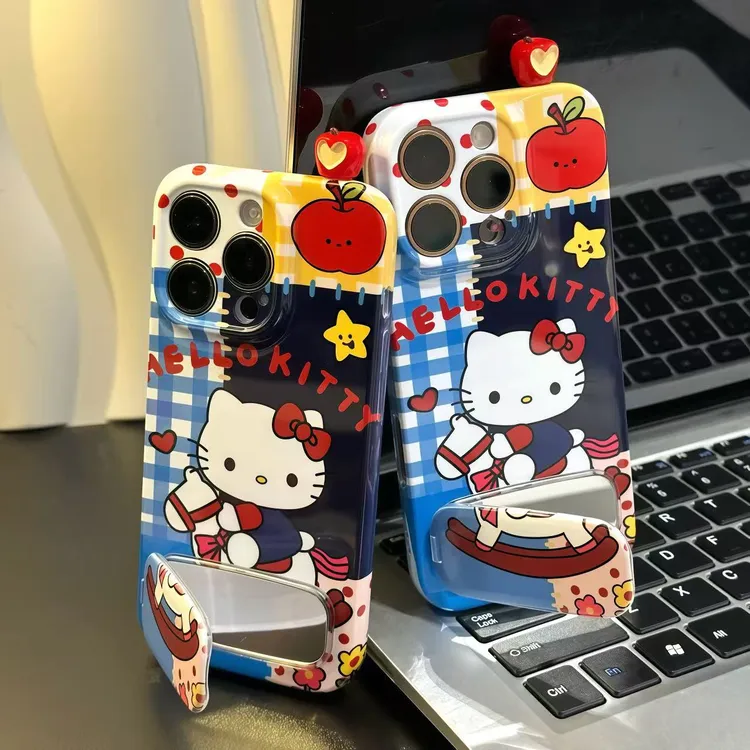 小木马kitty猫支架适用iPhone苹果16手机壳华为p70vivo小米15oppo