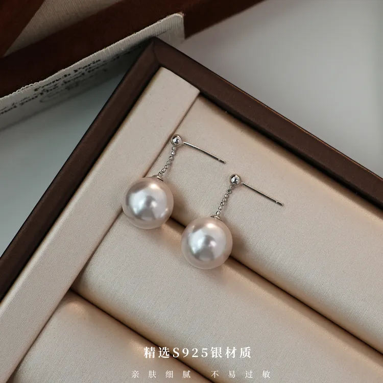 丽沁 925银耳饰 曼塔玫瑰紫珠短链耳钉灵动活泼气质轻奢复古法式