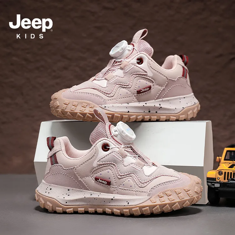 jeep童鞋女童运动鞋皮面户外防滑登山鞋秋季2025新款儿童鞋子男童
