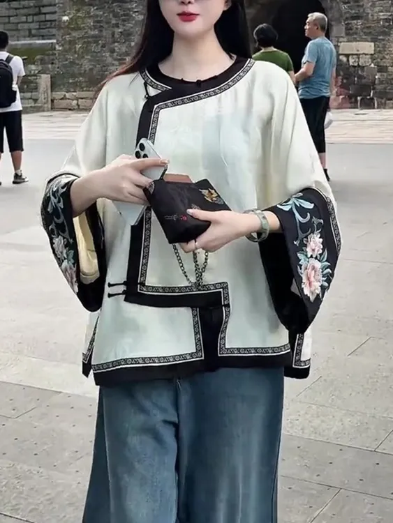 2025年秋季高级设计感轻奢百搭超好看时髦上衣新中式复古旗袍上衣