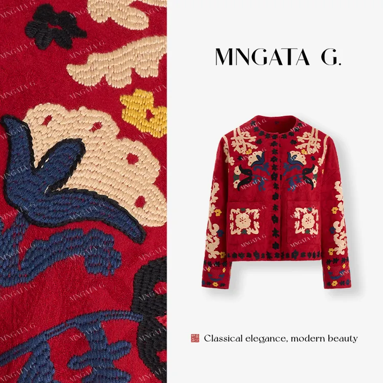 MNGATA G.宫小妍【开元虹运】棉质新中式中国风秋冬百搭外套5091055