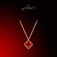 AIAX 925银618夏上新2025新款轻奢首饰四叶项链送女友TSJ9413