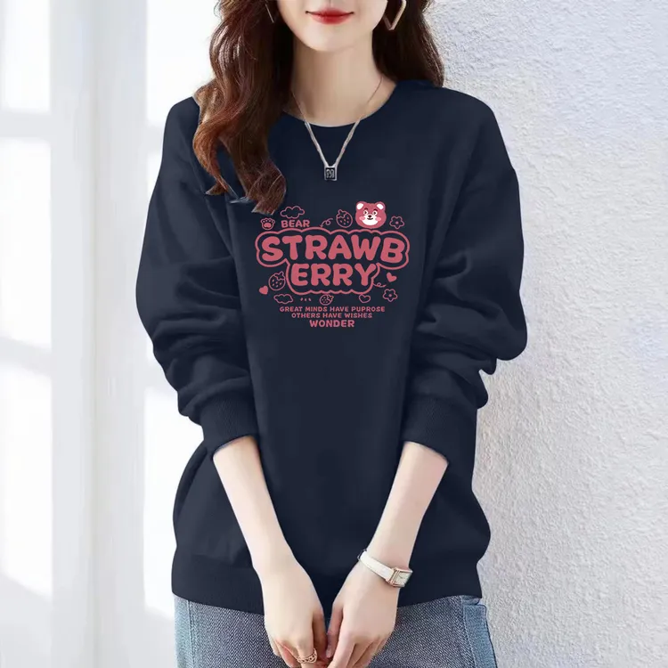 纯棉卫衣女生秋冬装卫衣长袖上衣韩系服装秋时尚百搭圆领打底