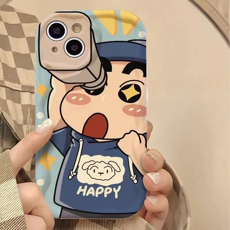 望远镜小新iPhone15/14ProMax手机壳苹果13/12/11全包XS/XR/X软