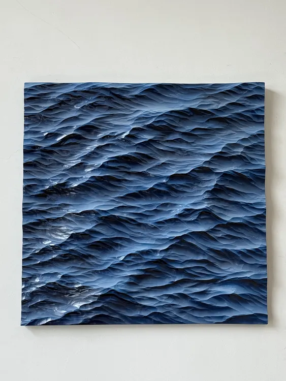 木雕大小海浪挂画客厅背景墙饰装饰画定制